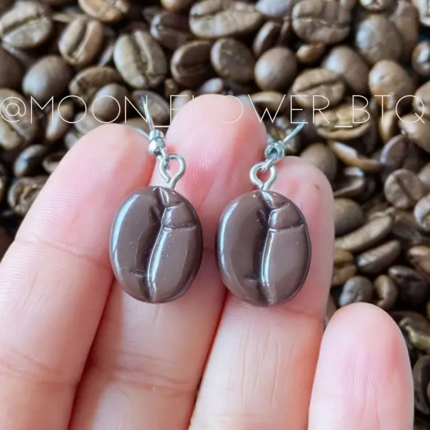 Coffee Bean Dangly Earrings