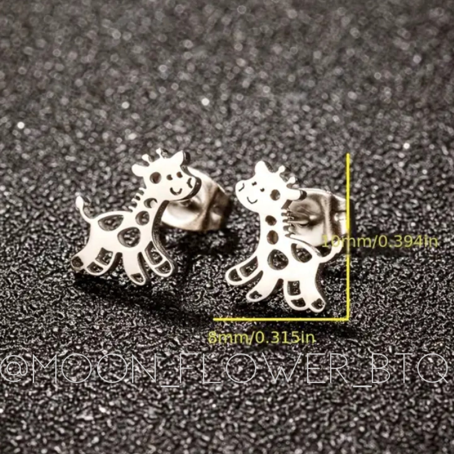 Tiny Gold Giraffe Stud Earrings