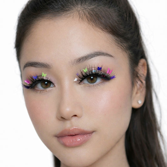 Butterfly Confetti Faux Mink Eyelashes – Colorful Festival Glam Lashes