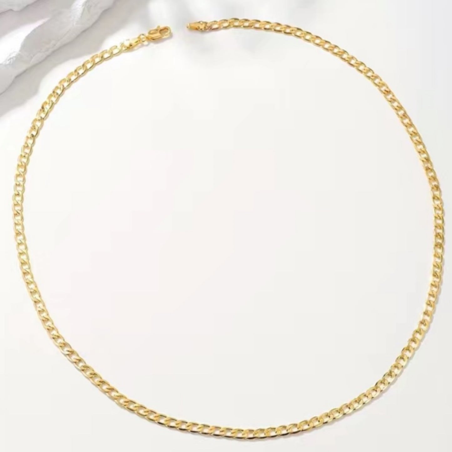 Gold Stainless Steel Curb Chain Necklace