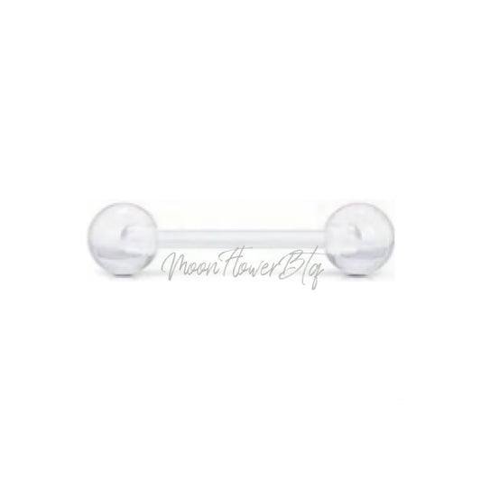 Clear Acrylic Retainer Barbell Tongue Ring