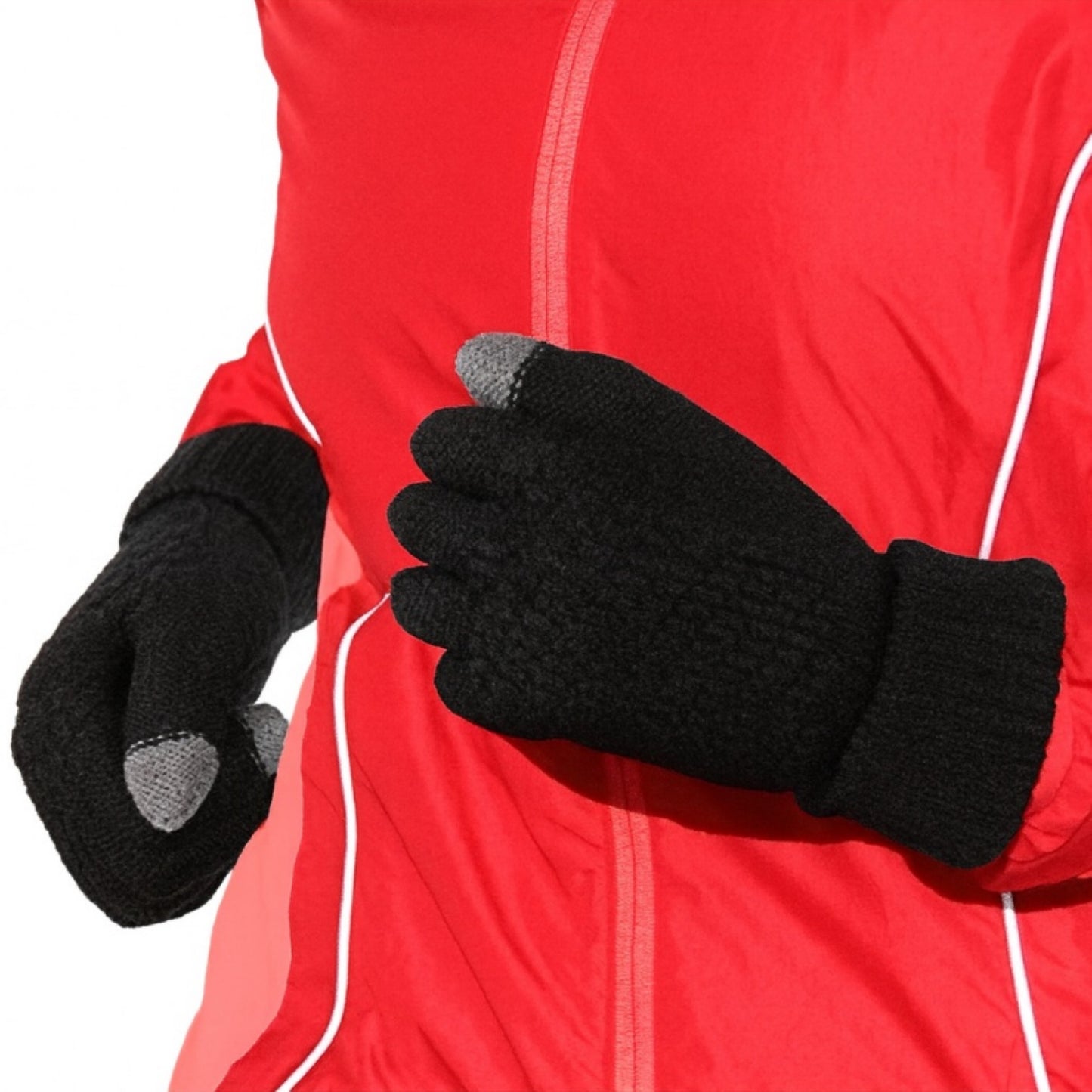 Black Touchscreen Knit Winter Gloves – Thermal Warm Unisex
