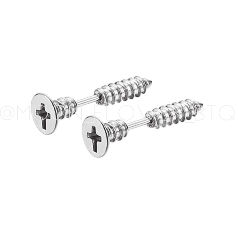 Silver Screw Earrings