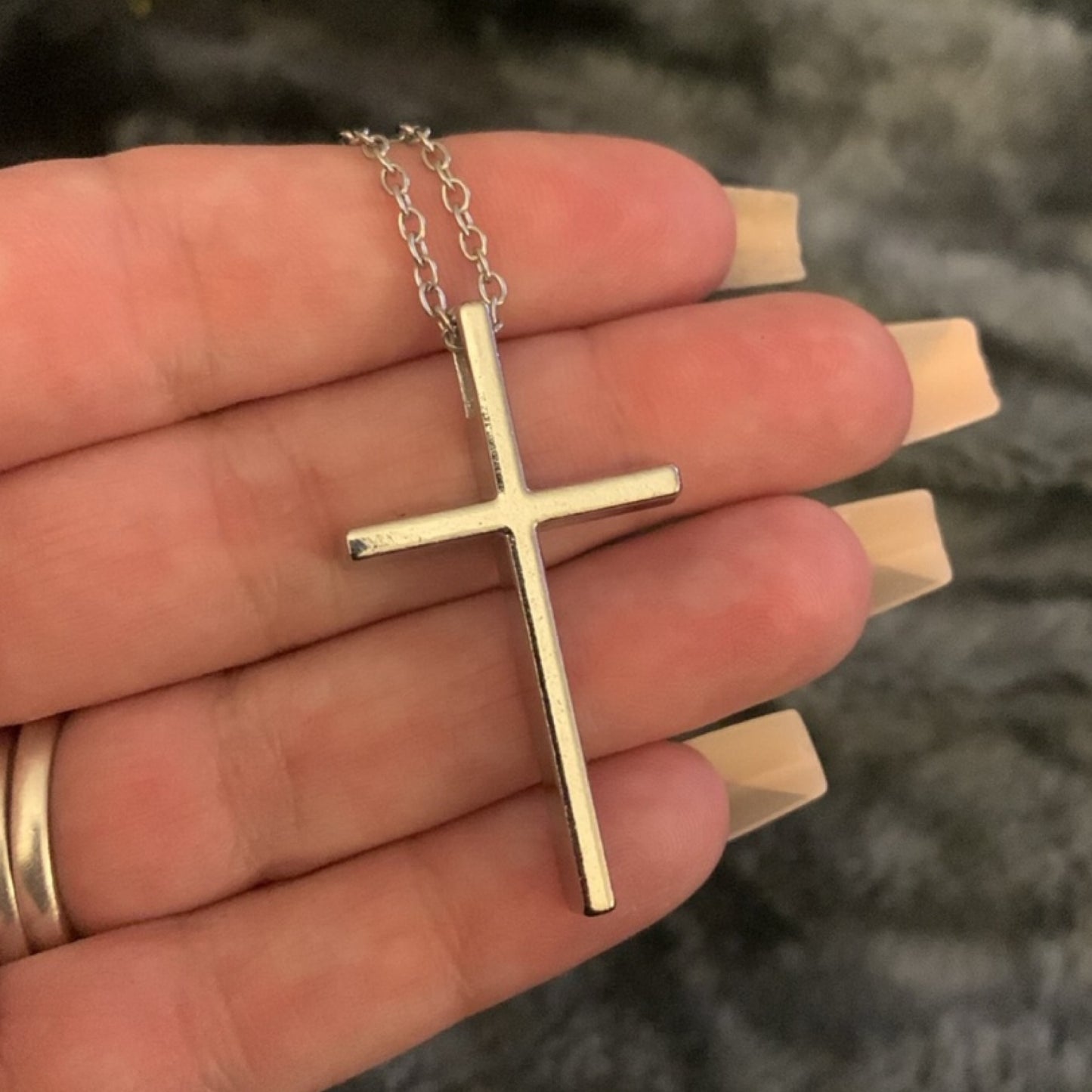 Simple Minimalist Silver Cross Necklace