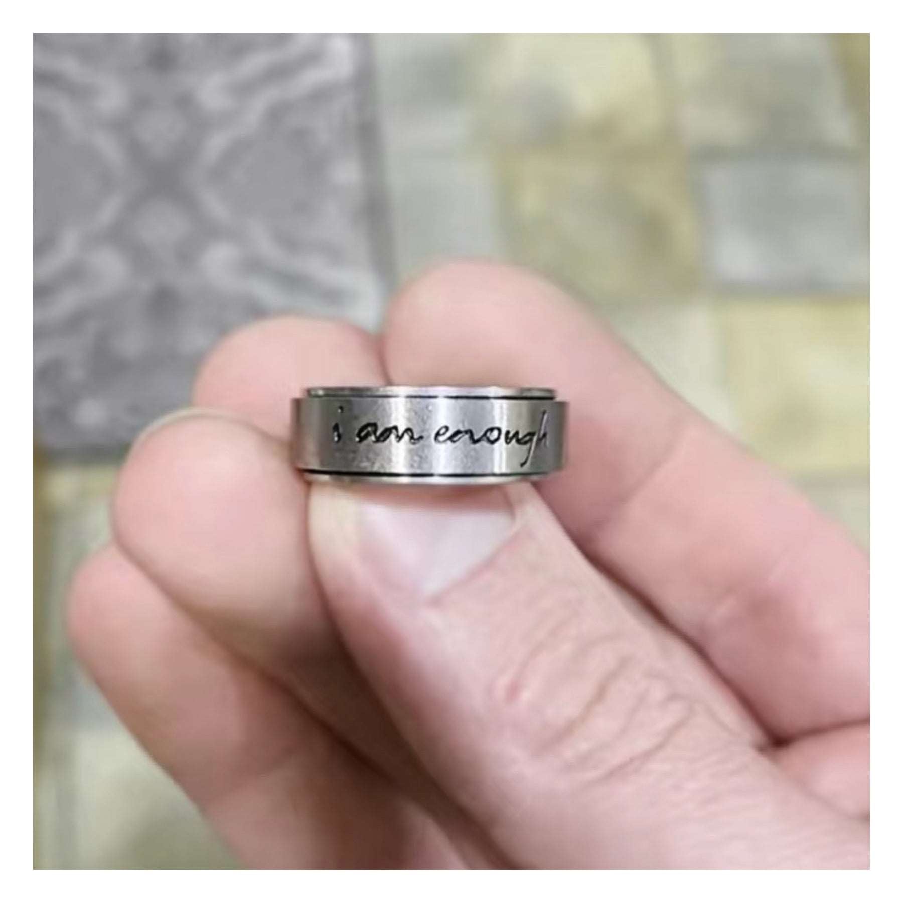 I am Enough Anxiety Fidget Spinner Ring