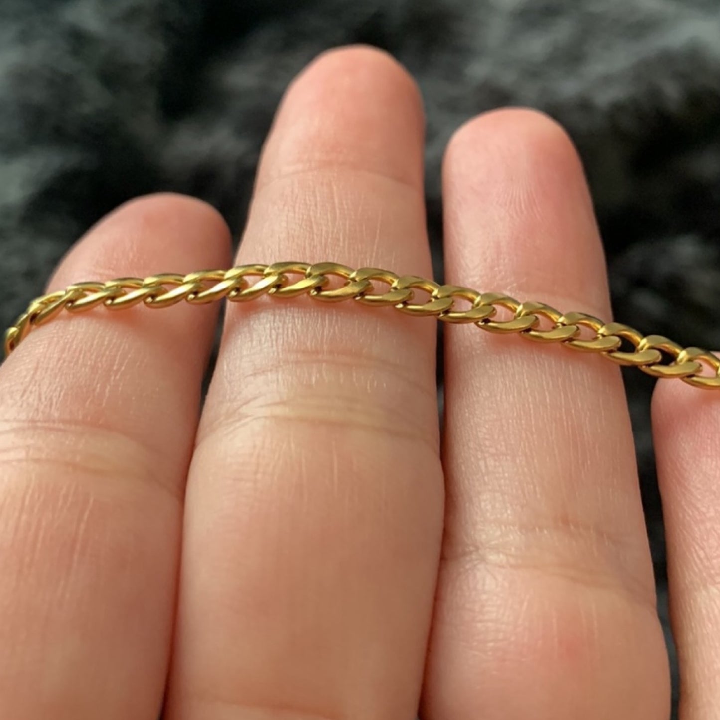 Thin Gold Stainless Steel Curb Chain Necklace