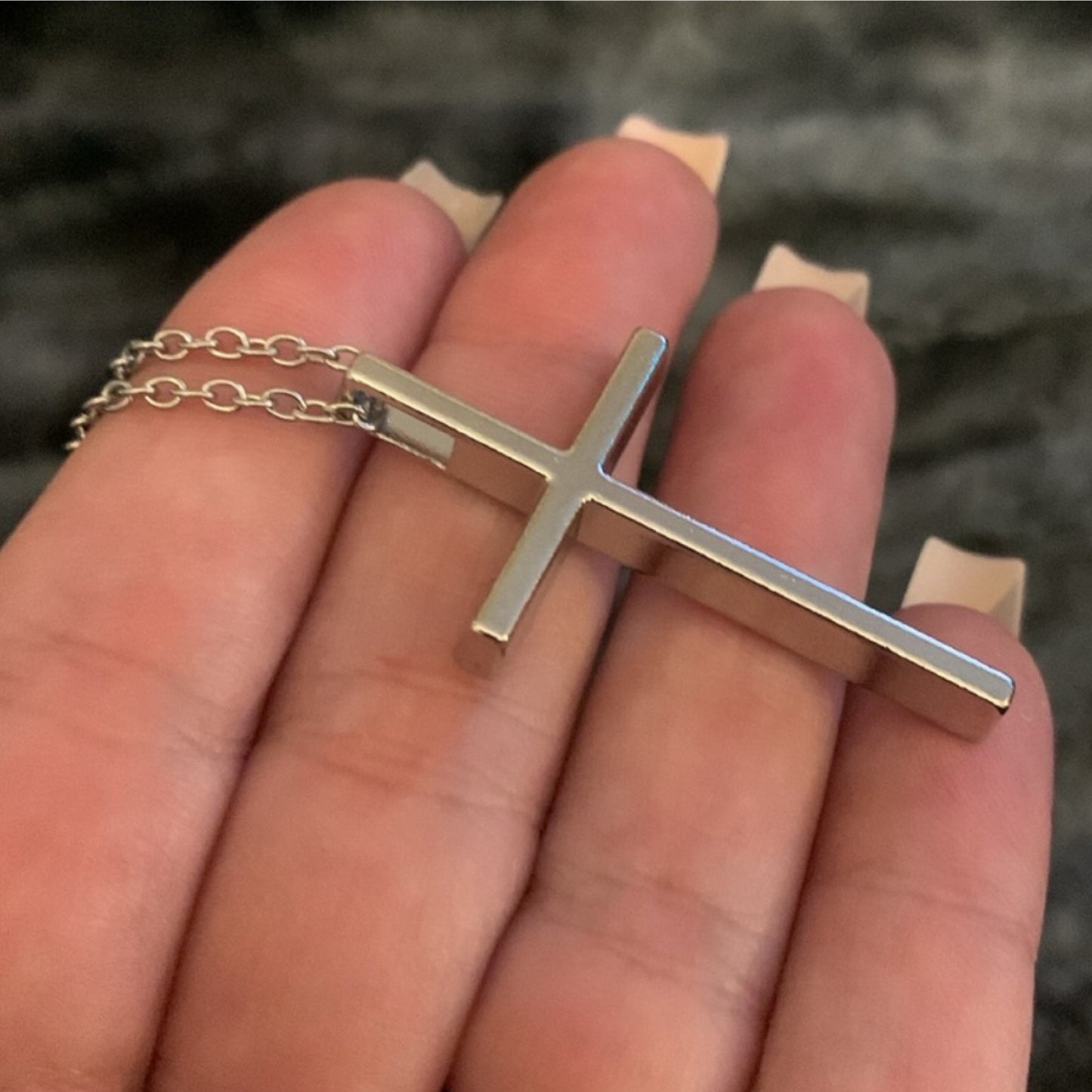 Simple Minimalist Silver Cross Necklace