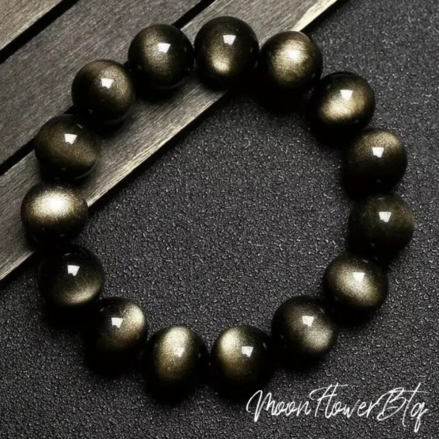 Golden Obsidian Beaded Bracelet