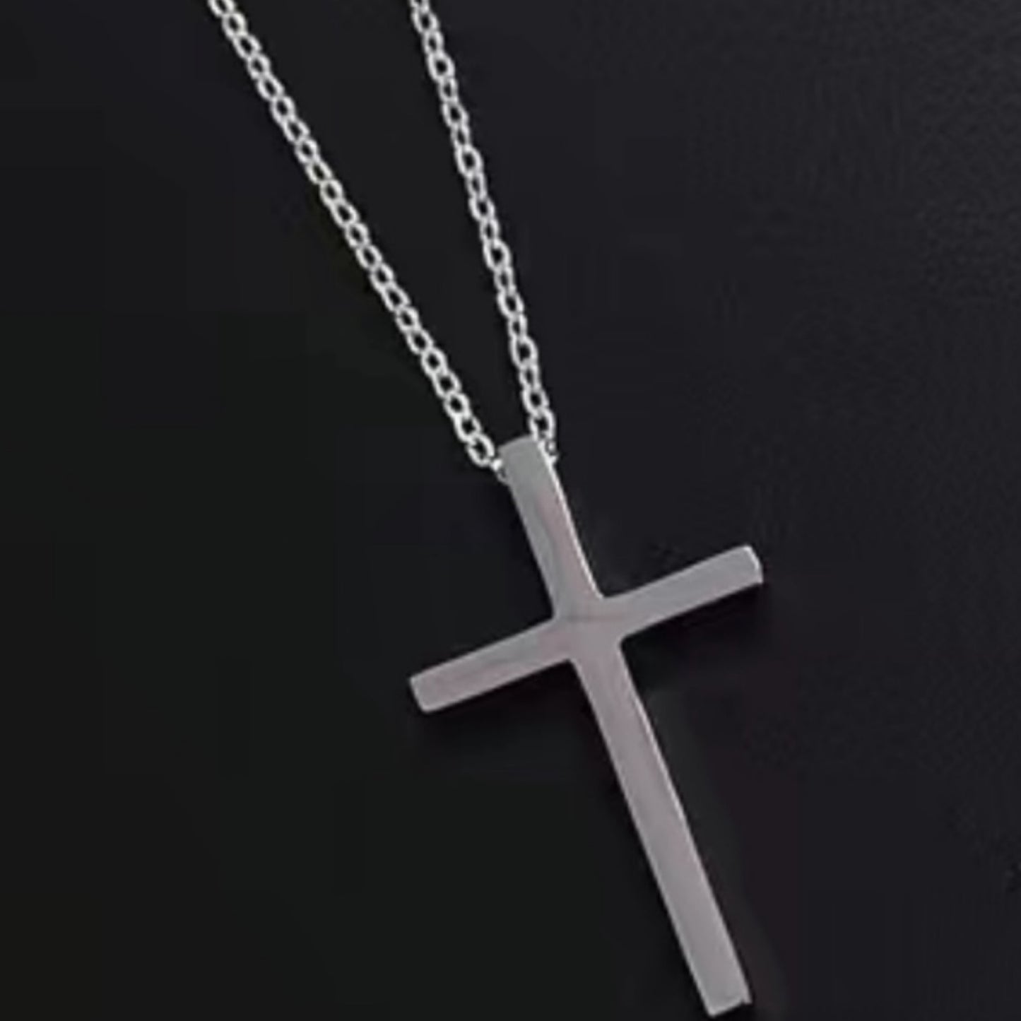 Simple Minimalist Silver Cross Necklace