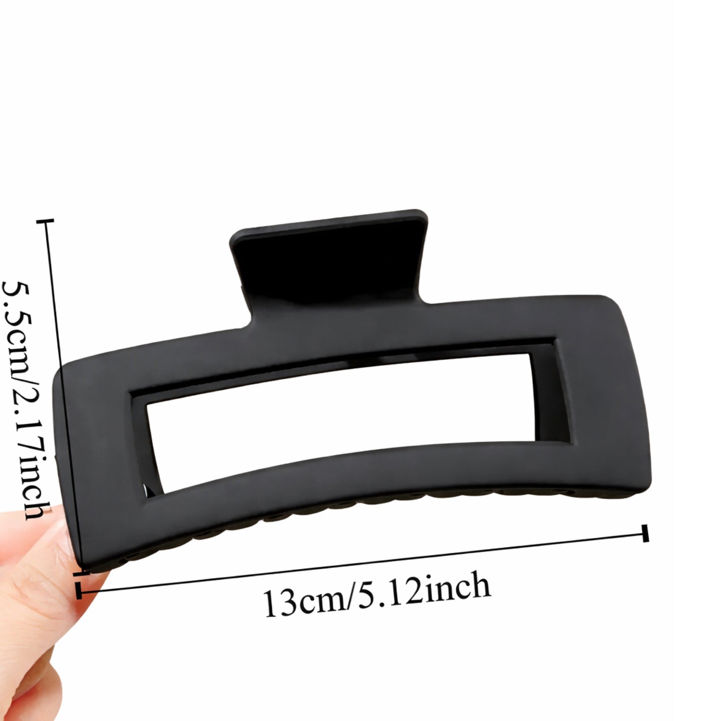 5 Inch Matte Rectangle Claw Clip Set – Brown Black White Hair Clips