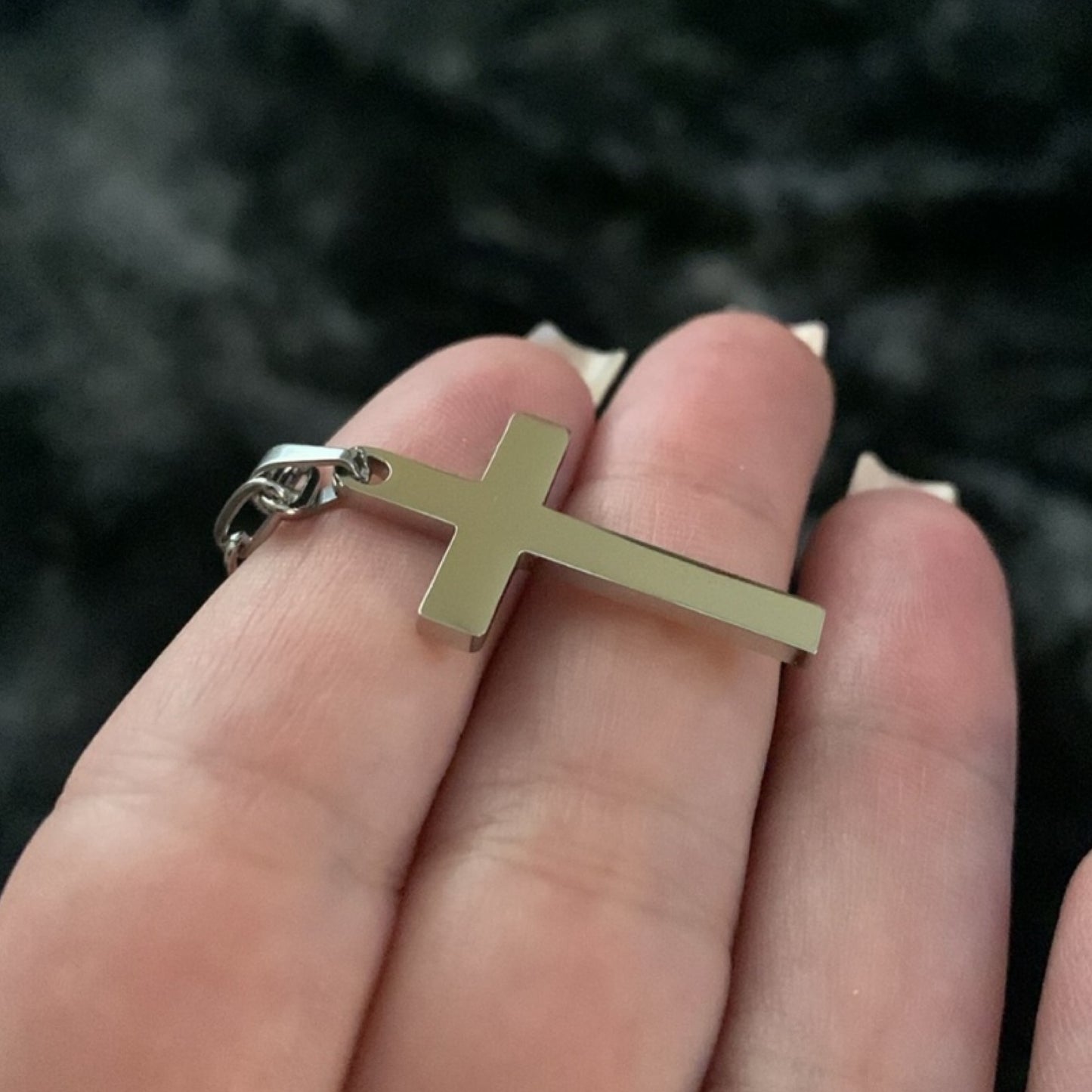 Simple Minimalist Silver Cross Necklace