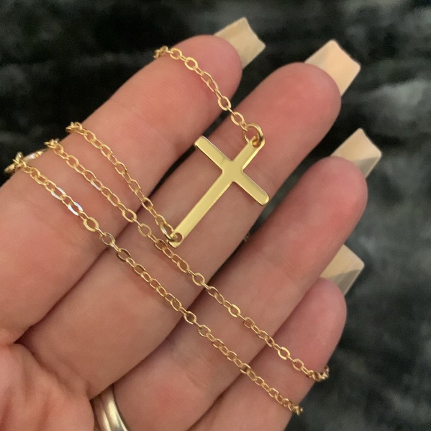 Simple Minimalist Gold Cross Necklace