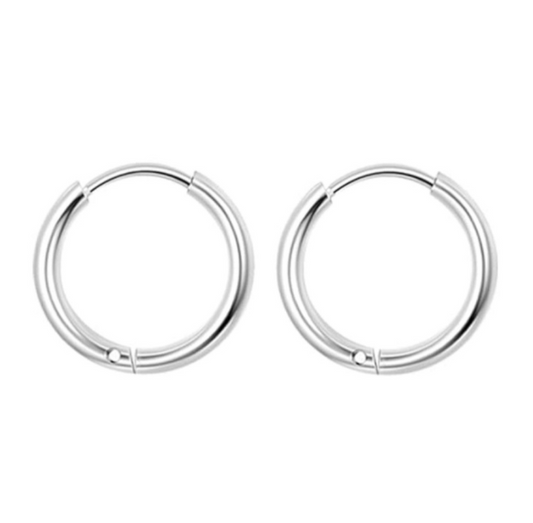 Silver Huggie Hoop Earrings