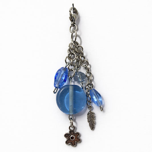 Blue Beaded Charm – Bag Charm Keychain & Zipper Pull