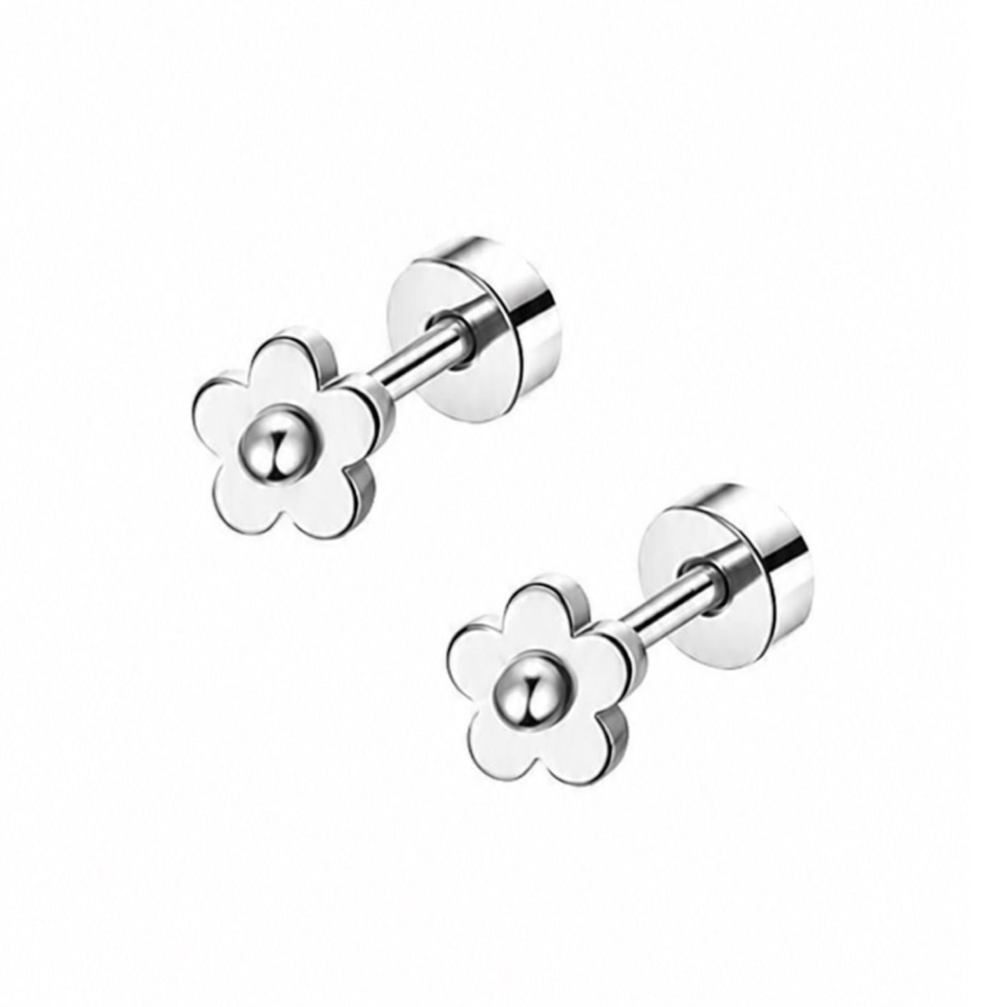 Tiny Flower Flat Back Stud Earrings