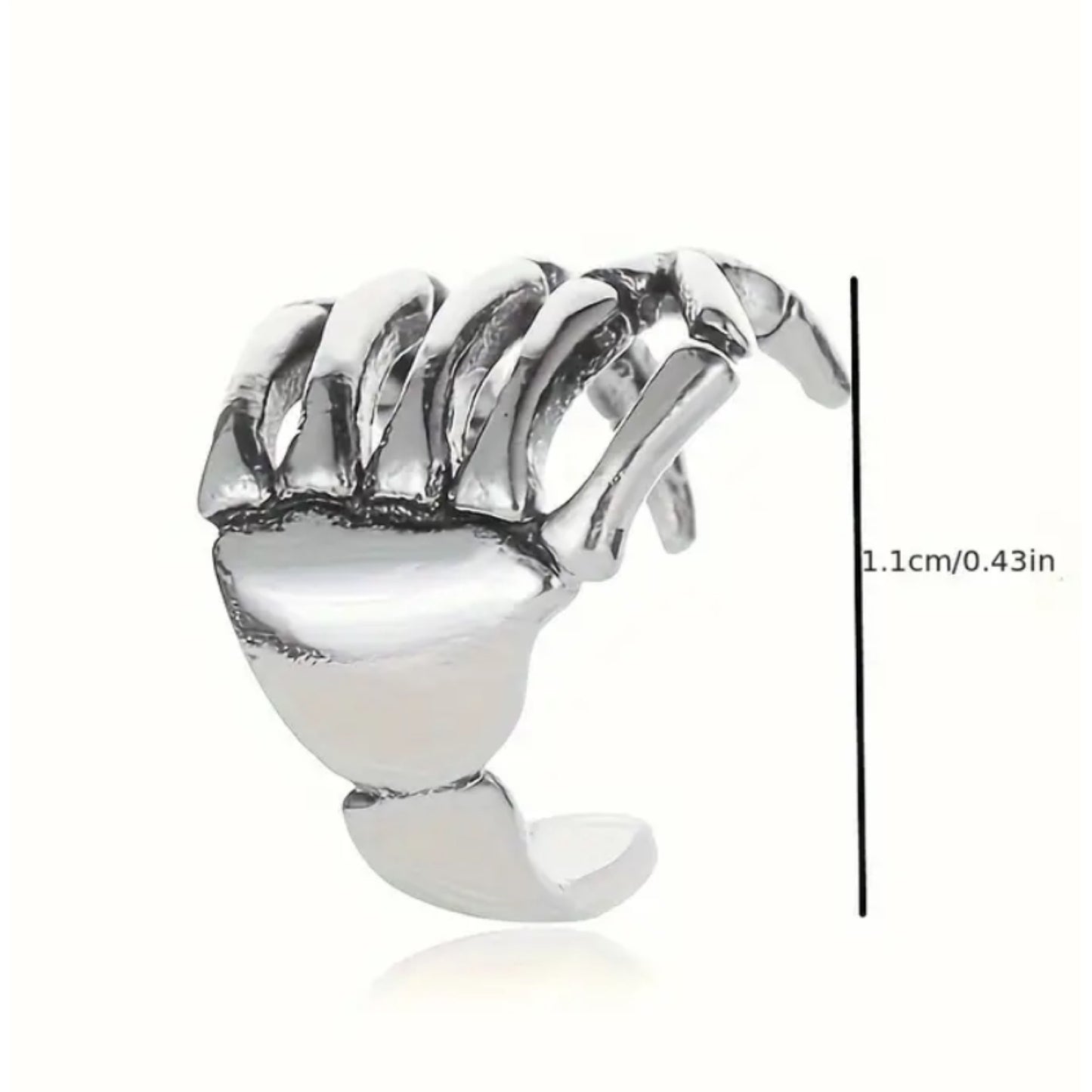 Silver Skeleton Hand Ear Cuff