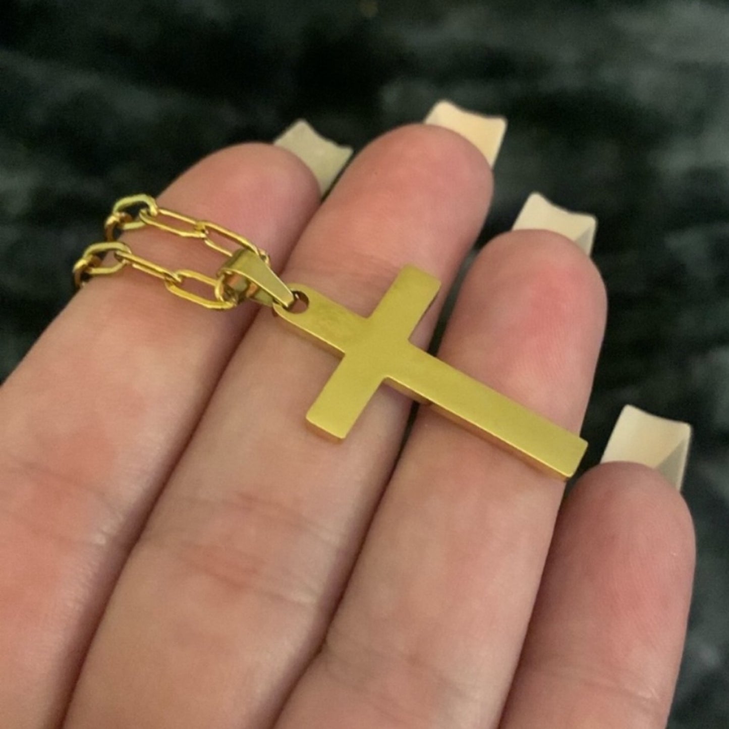 Simple Minimalist Gold Cross Necklace