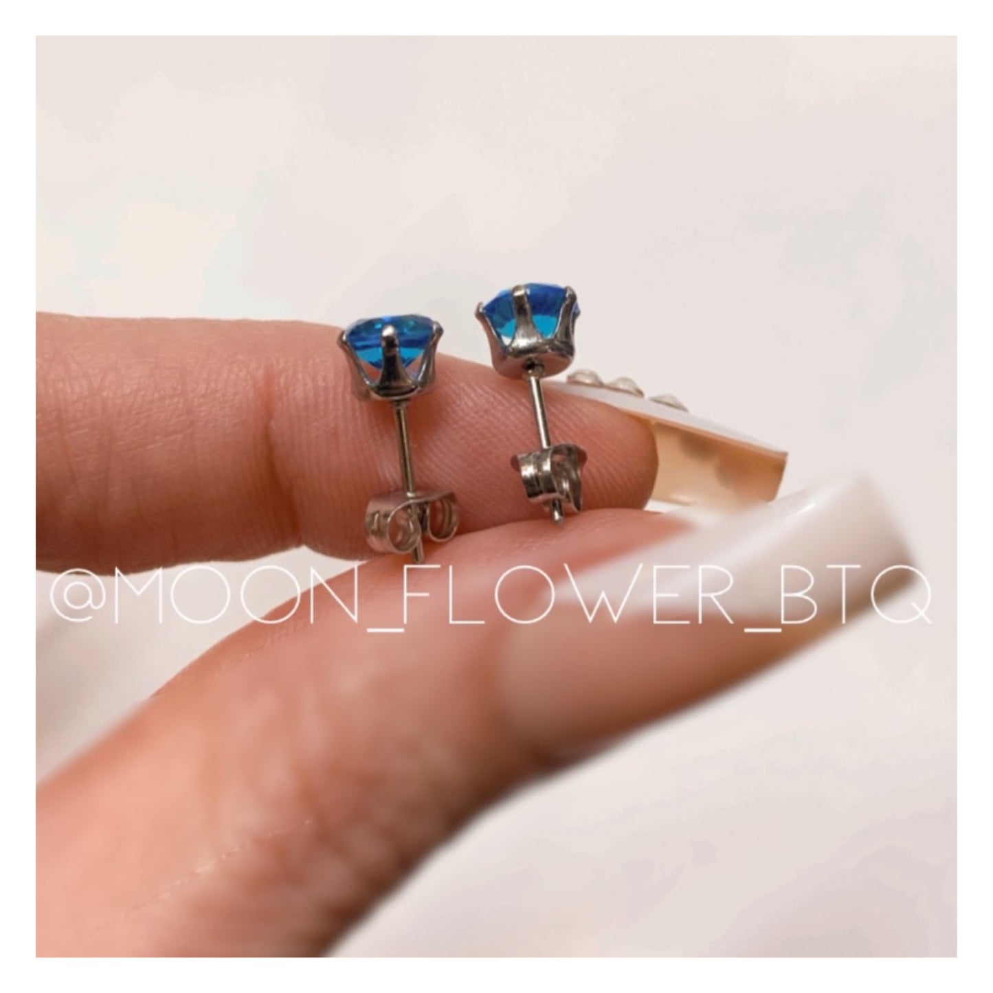 Turquoise CZ Stud Earrings