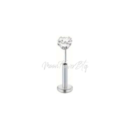 Tiny Silver CZ Flat Back Stud