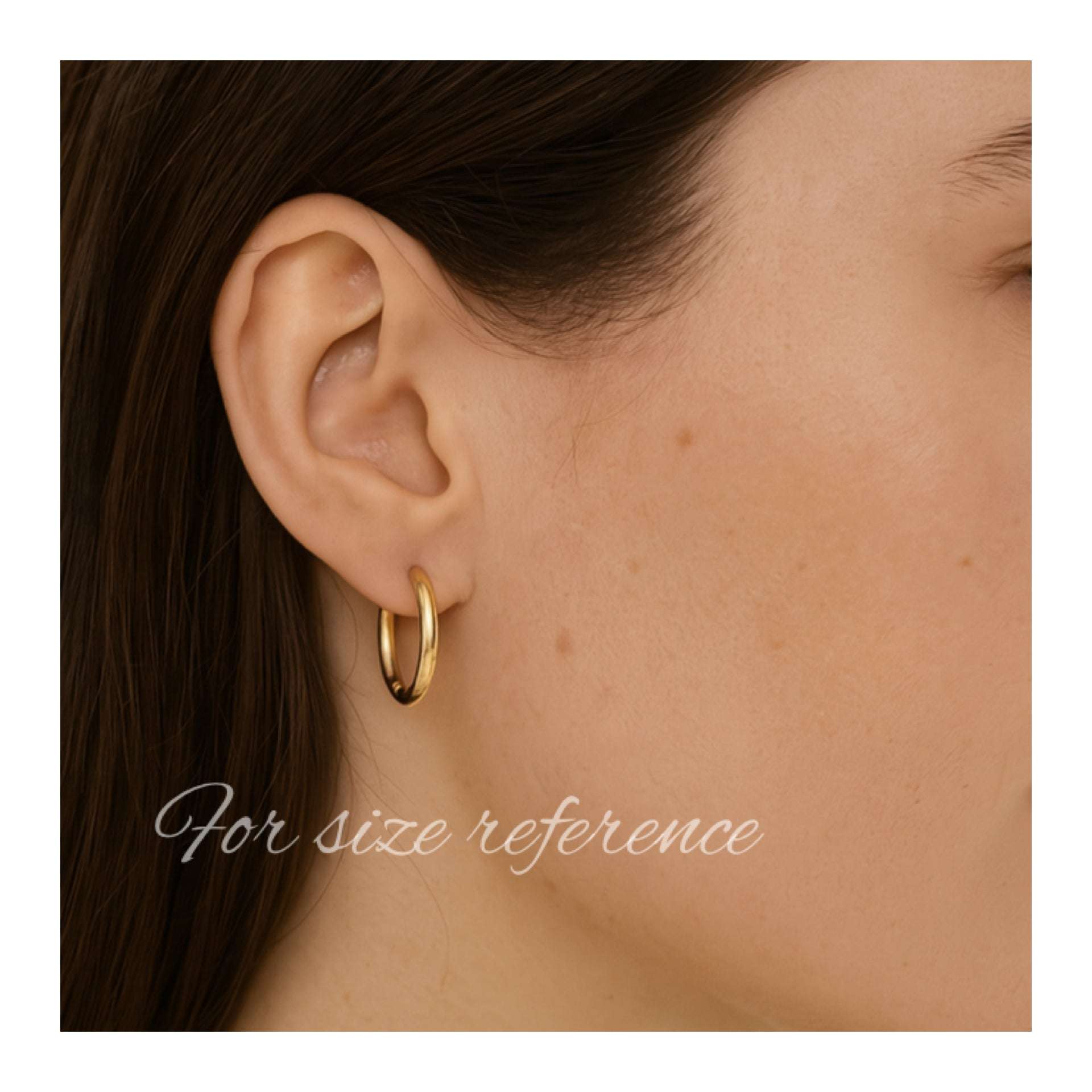 18K Gold Plated 16mm Huggie Hoop Earrings – Stainless Steel, Hypoallergenic