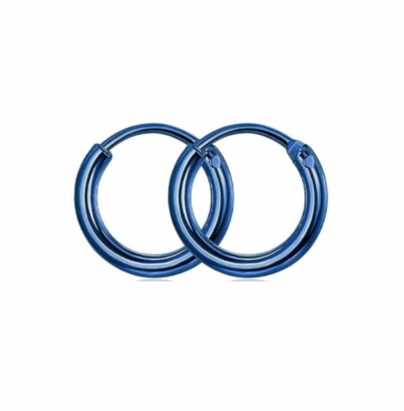 Blue Huggie Hoop Earrings