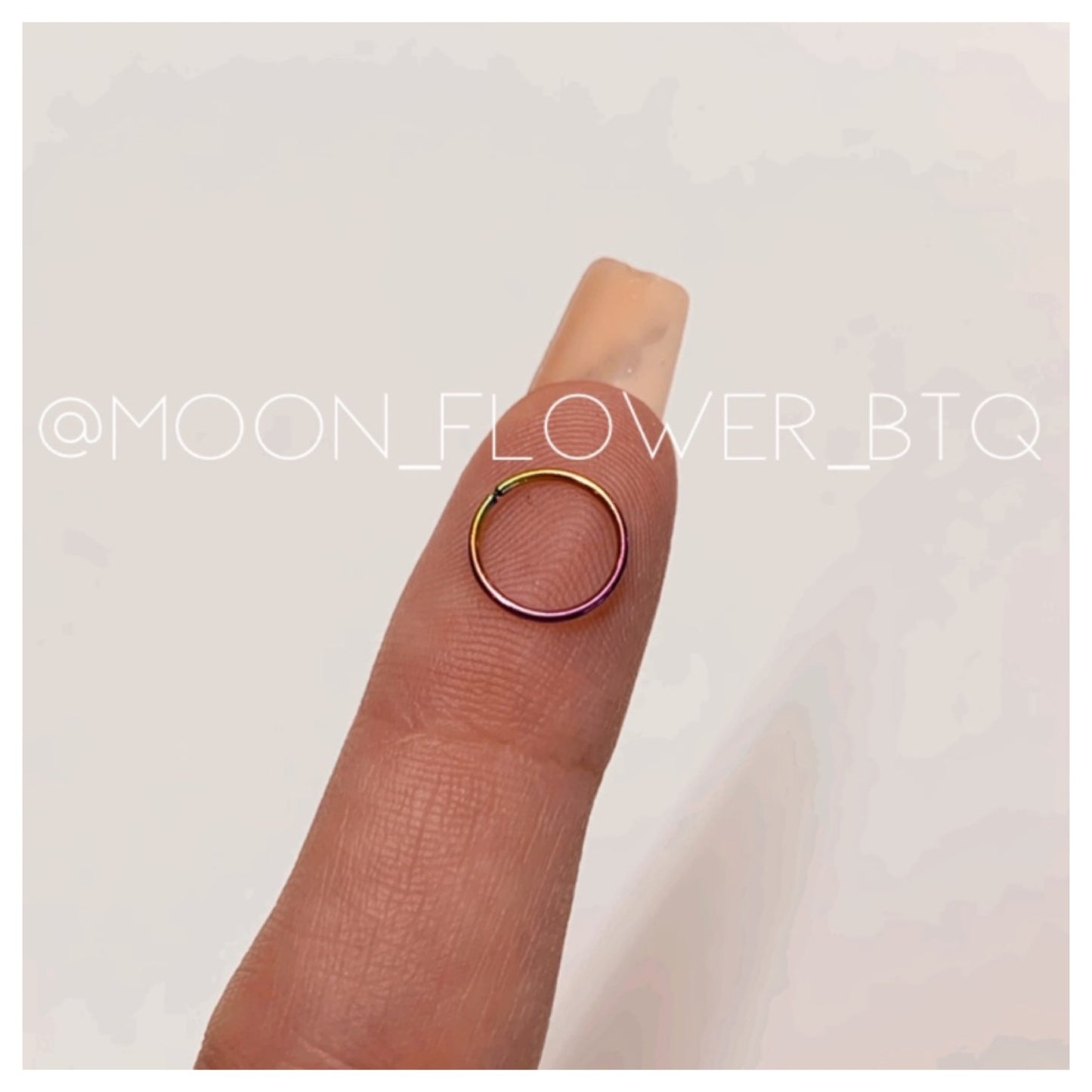 Tiny Rainbow Fixed Hoop Nose Ring