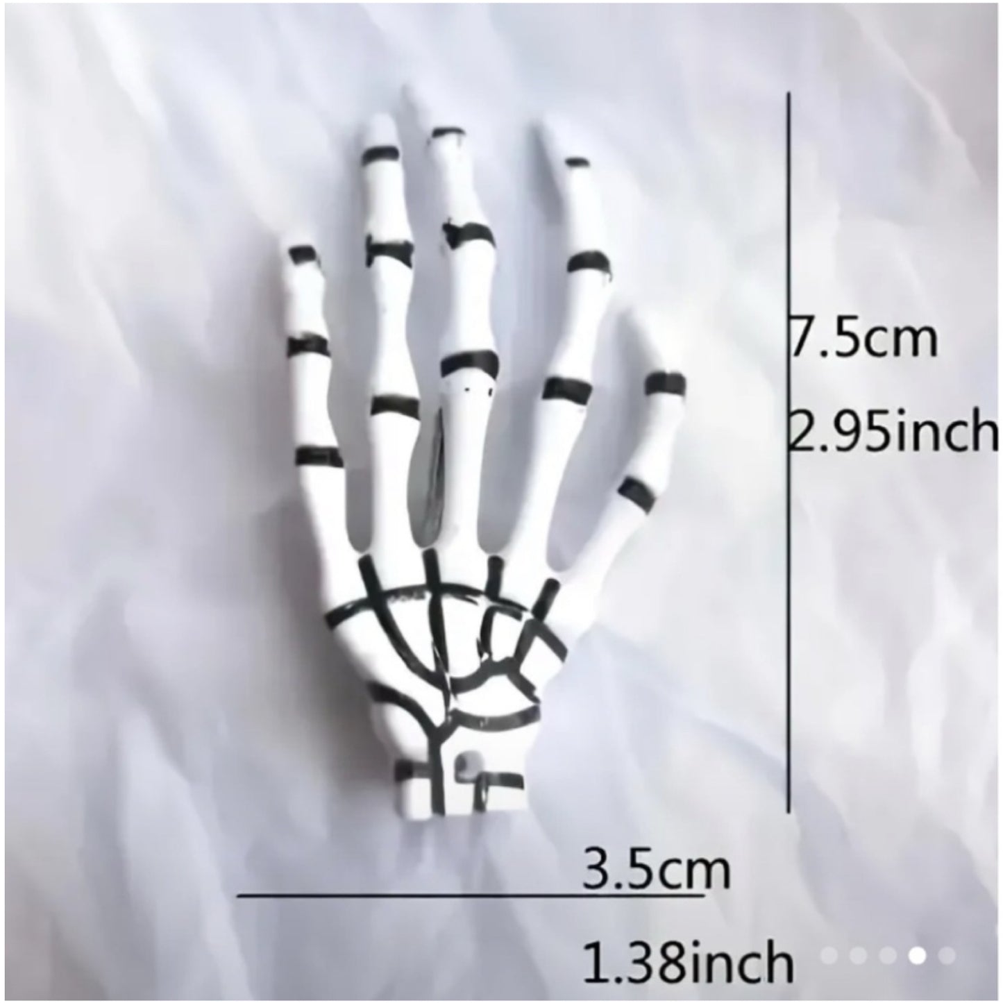 White Skeleton Hand Hair Clips – Goth Bone Barrette Set
