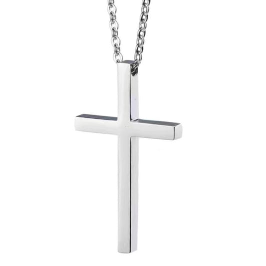 Simple Minimalist Silver Cross Necklace