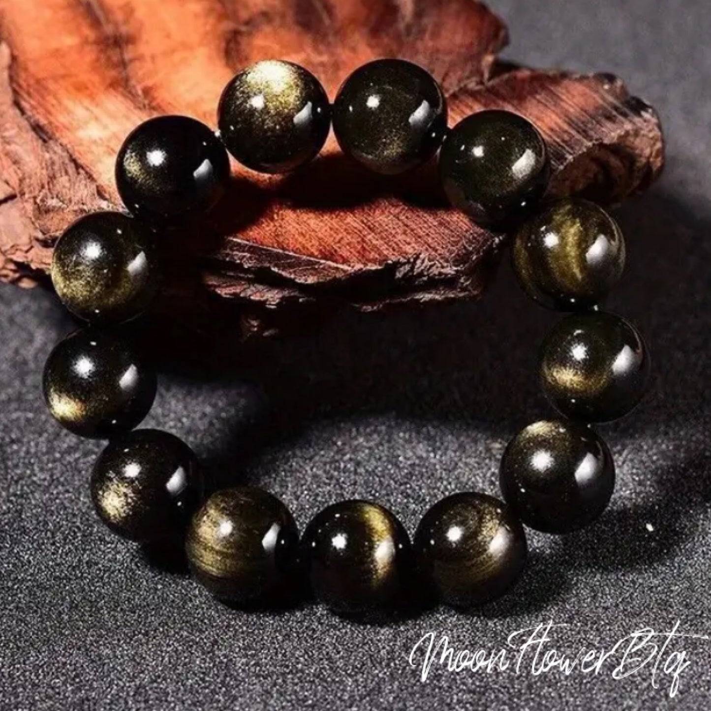 Golden Obsidian Beaded Bracelet