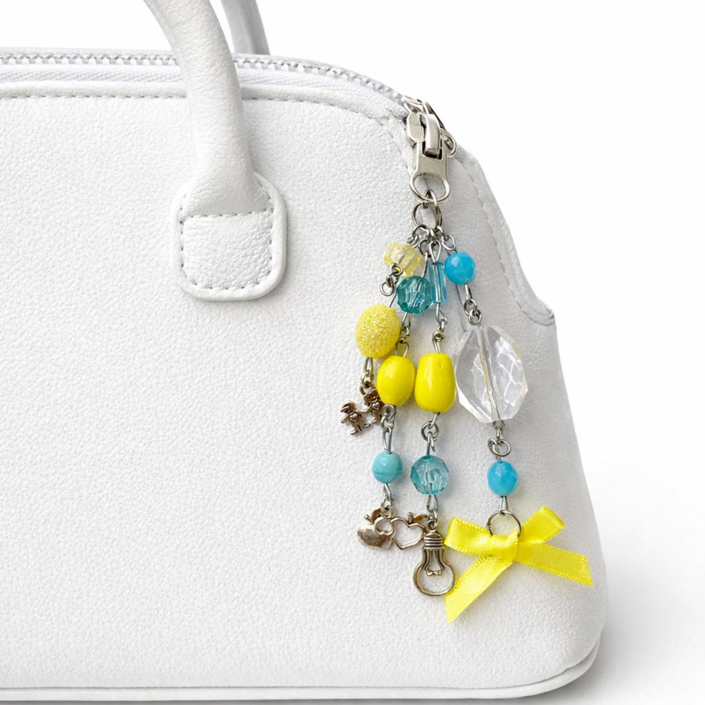 Teacher Beaded Charm Keychain – Apple Heart, Kids & Lightbulb