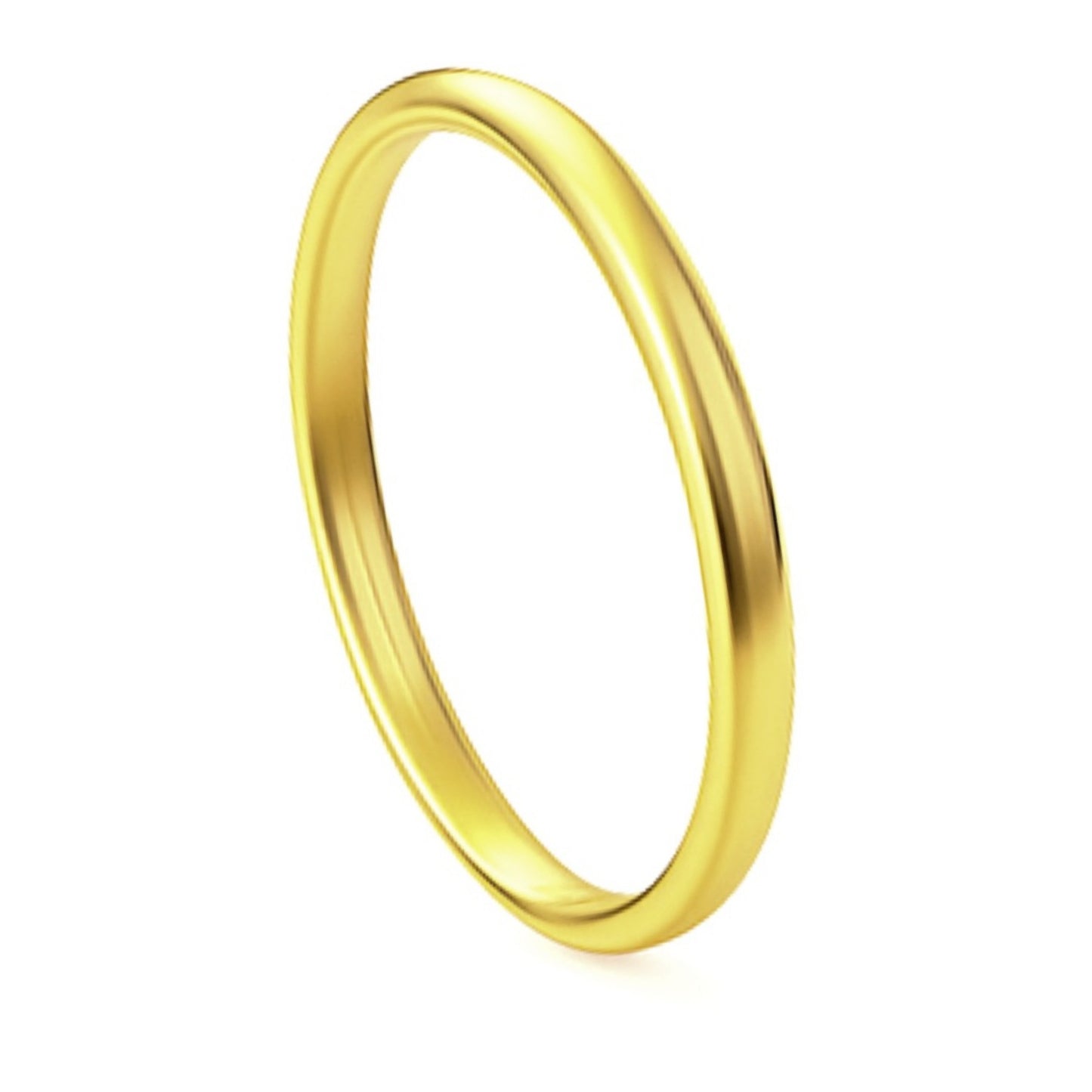 2mm Gold Band Ring | Thin Dainty Minimalist Stacking Band | Classic Slim Wedding Promise Ring