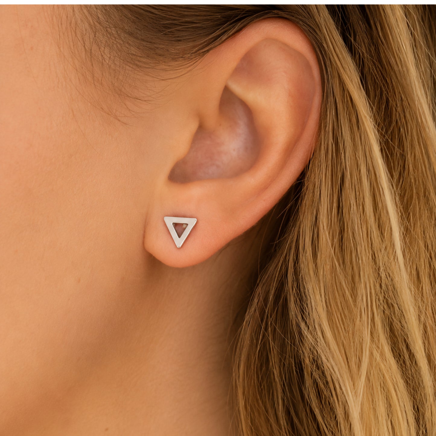 Triangle Flat Back Stud Earrings
