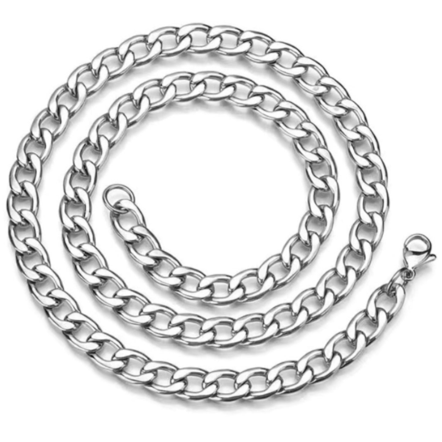 Thick Stainless Steel Curb Chain Necklace