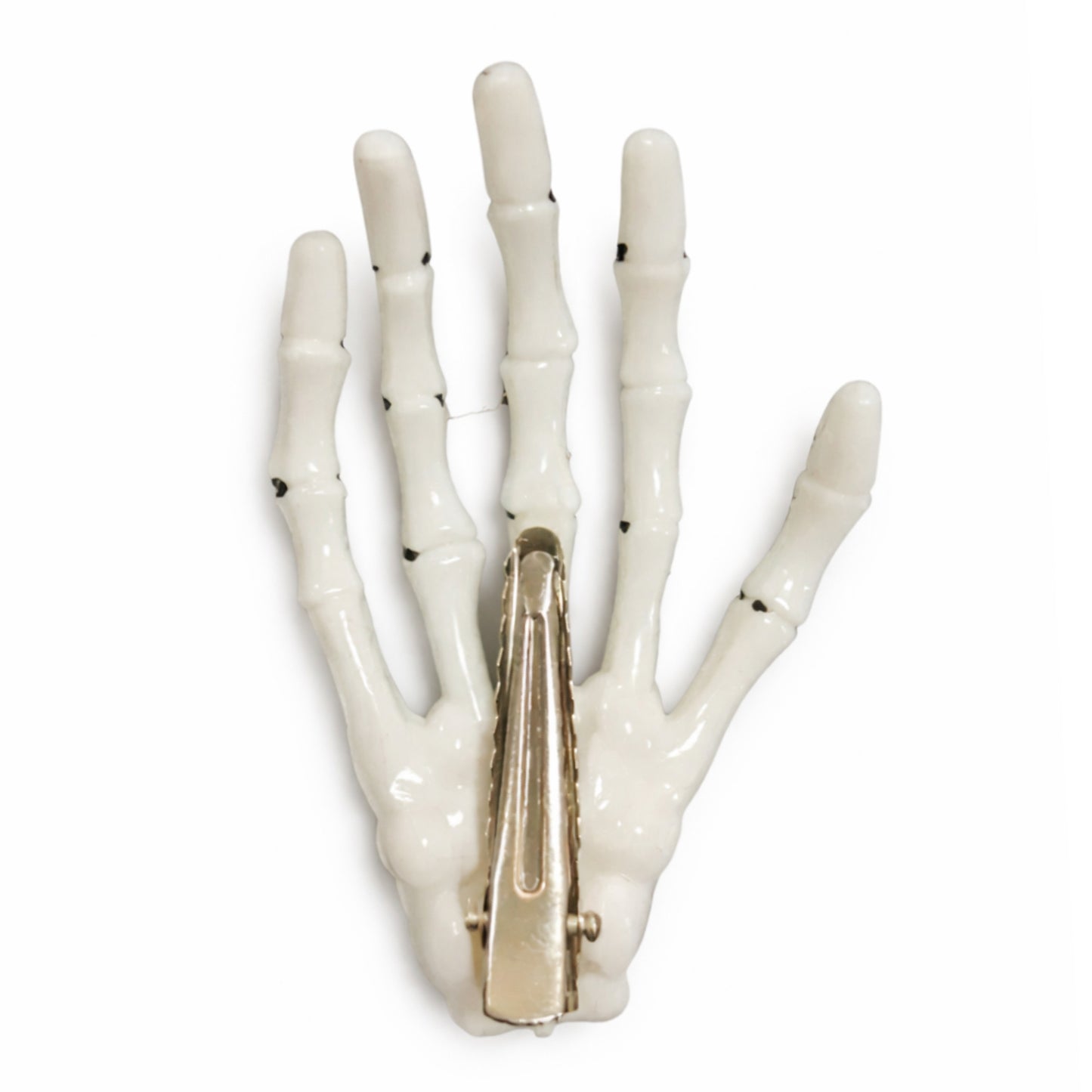 White Skeleton Hand Hair Clips – Goth Bone Barrette Set