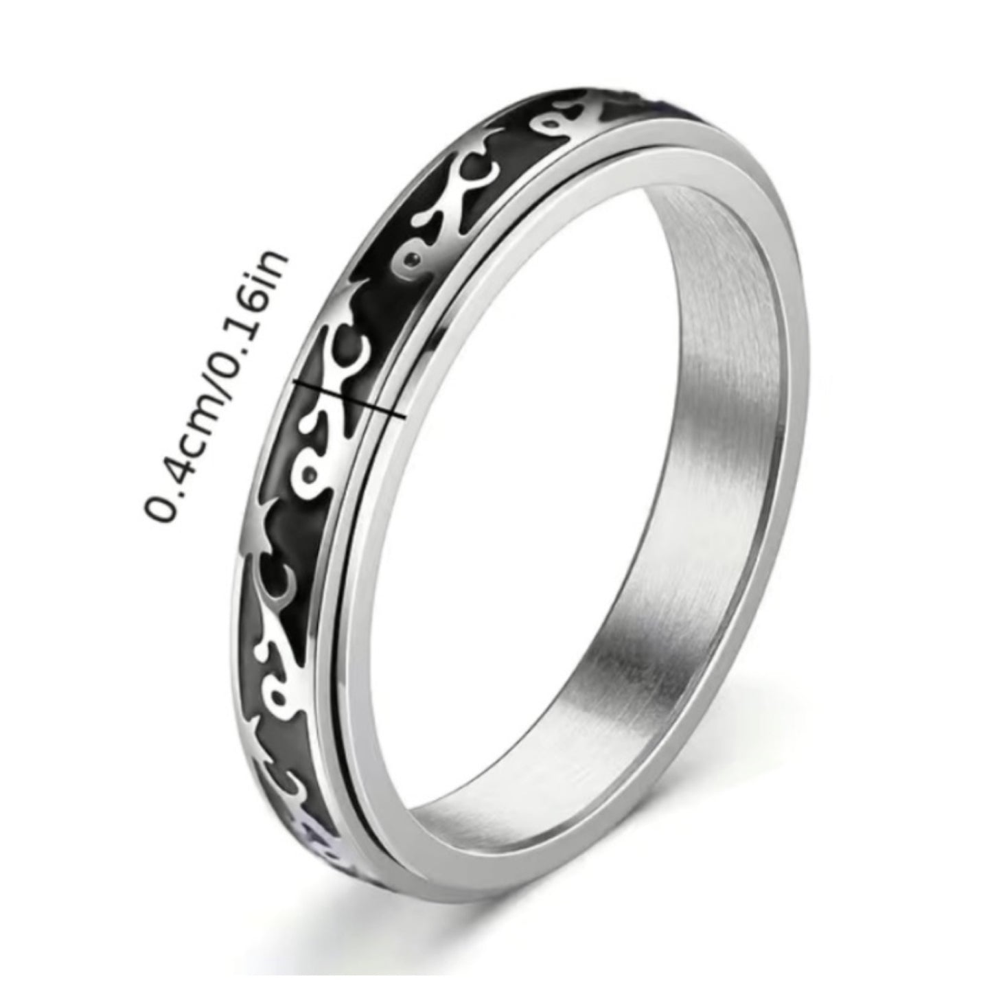 Tribal Stainless Steel Anxiety Fidget Spinner Ring