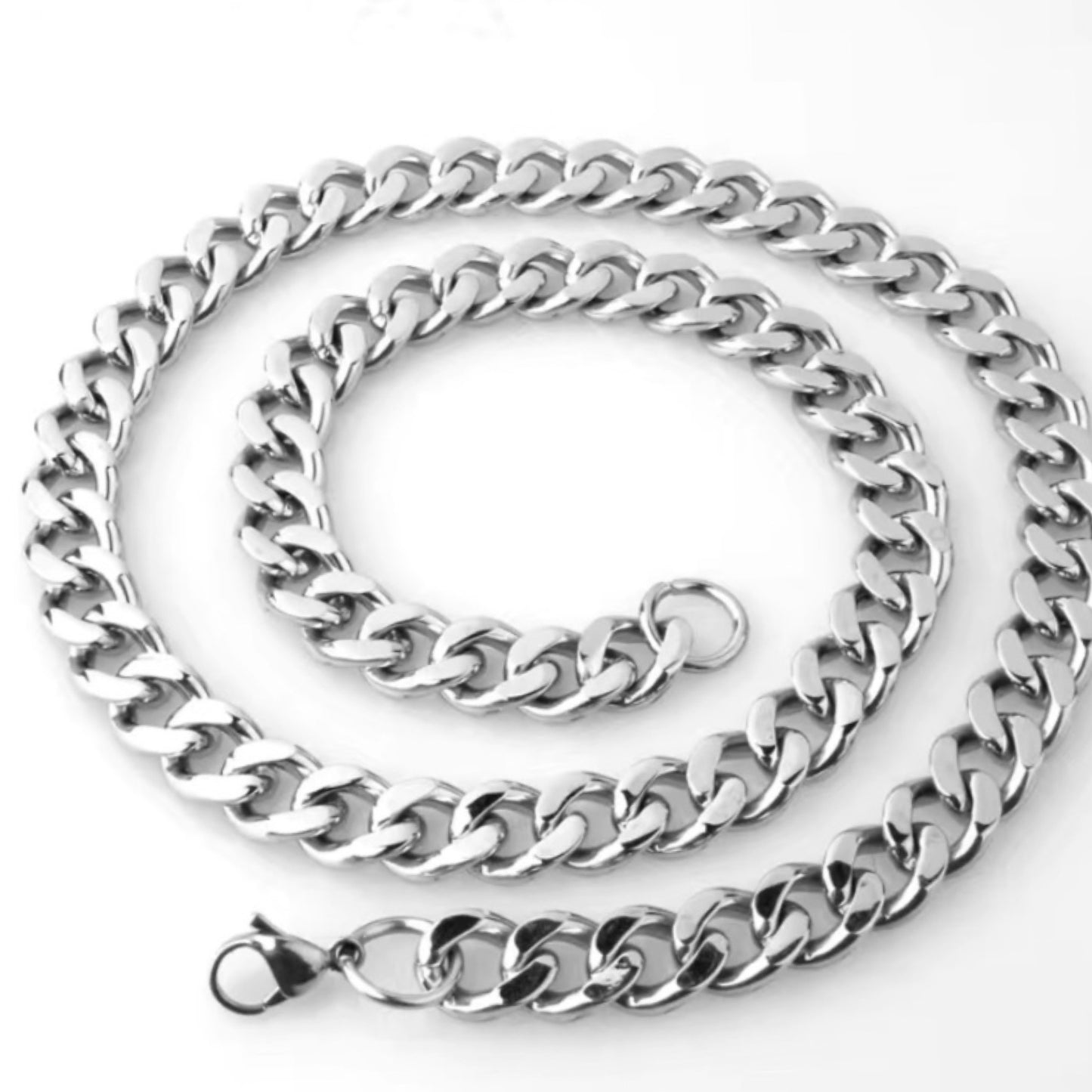 Thick Stainless Steel Cuban Chain Hip Hop Style Necklace