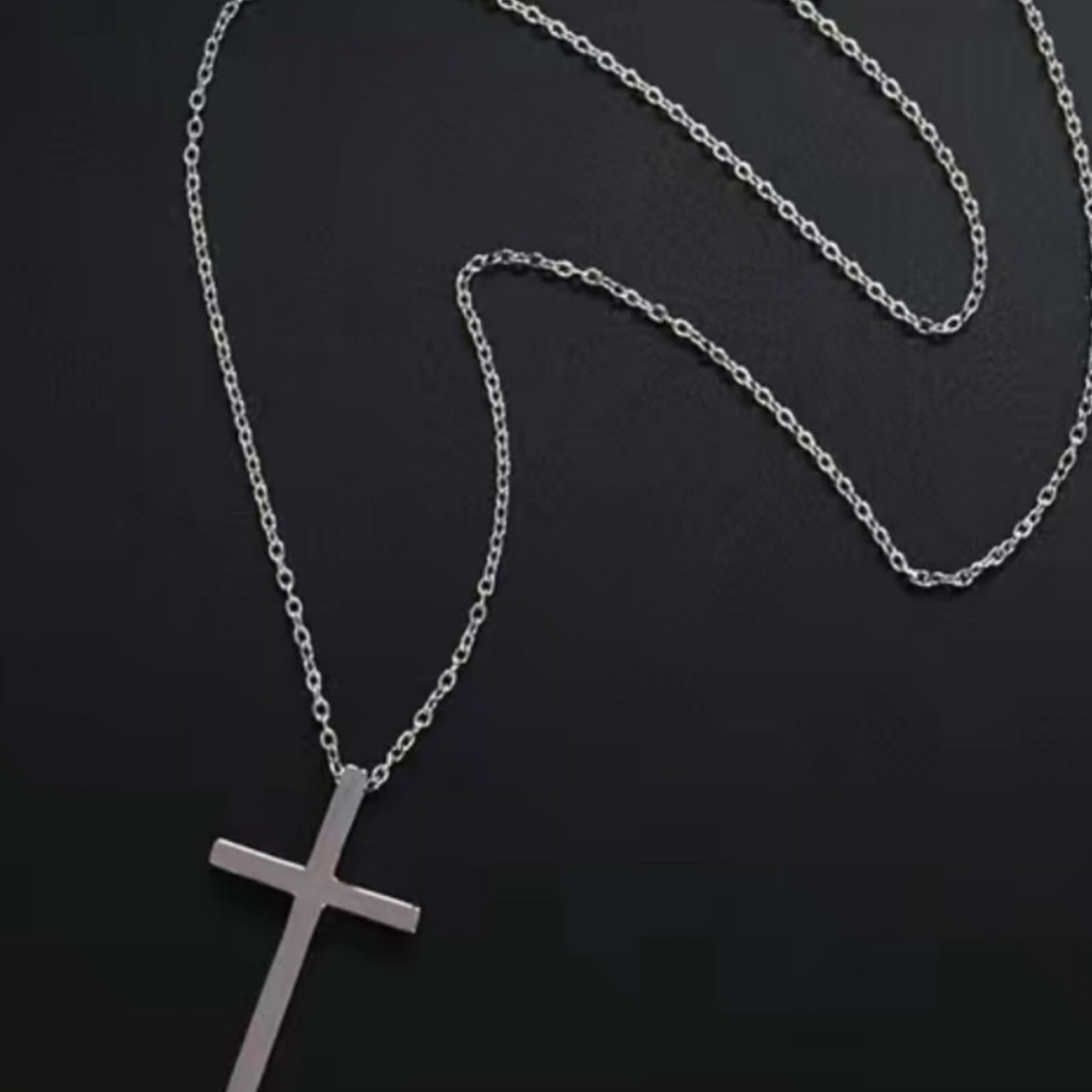 Simple Minimalist Silver Cross Necklace