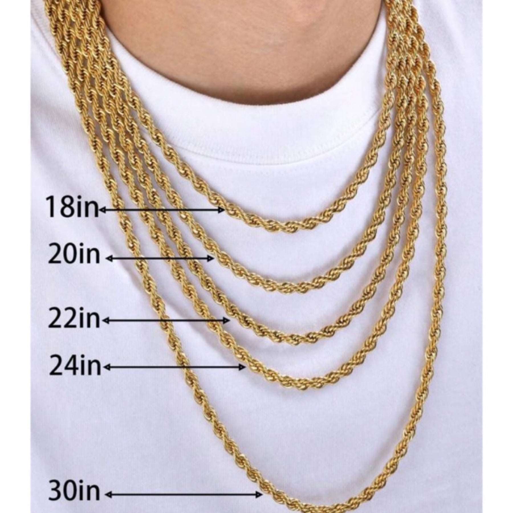 Gold Rope Chain Necklace