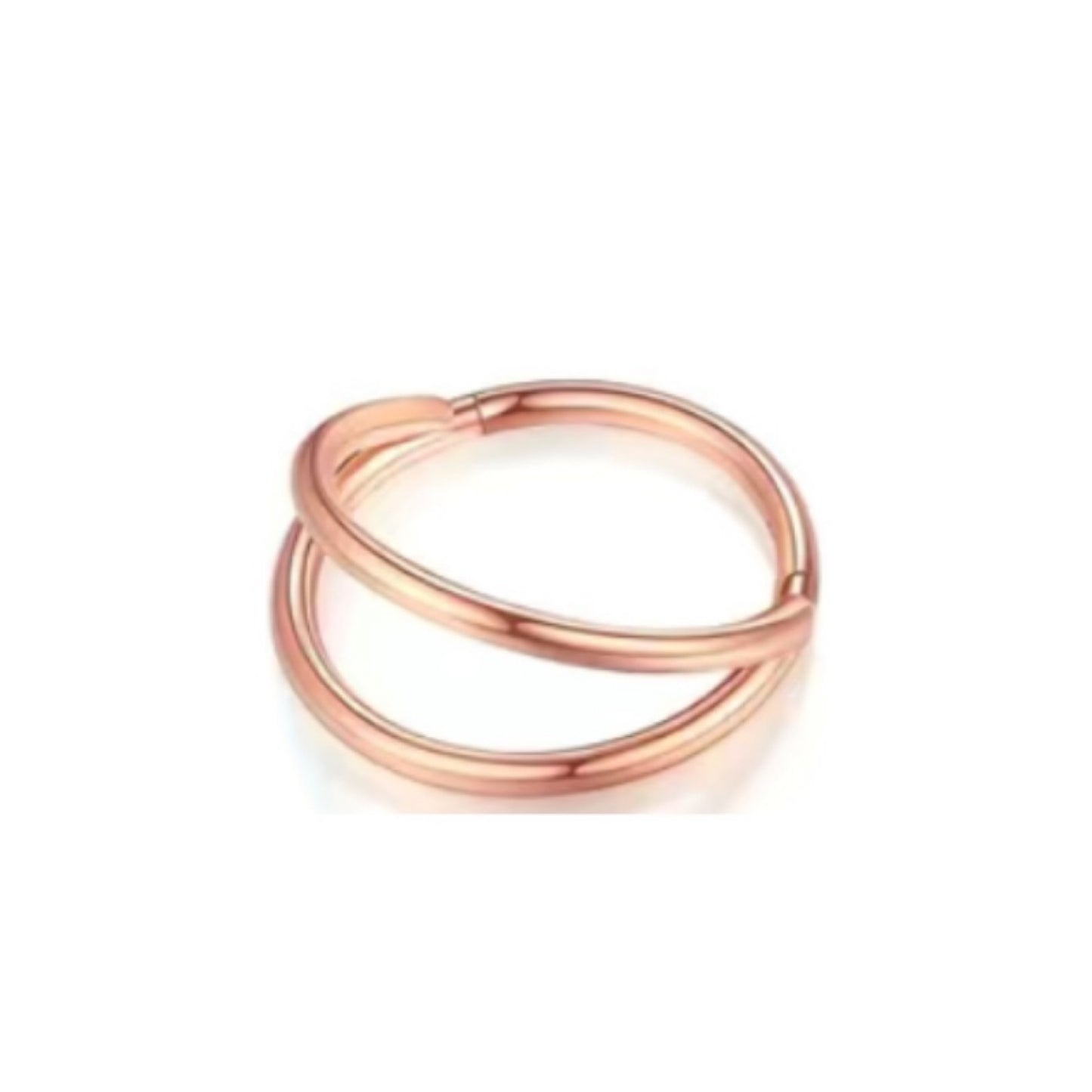 Rose Gold Double Fixed Hoop Nose Ring