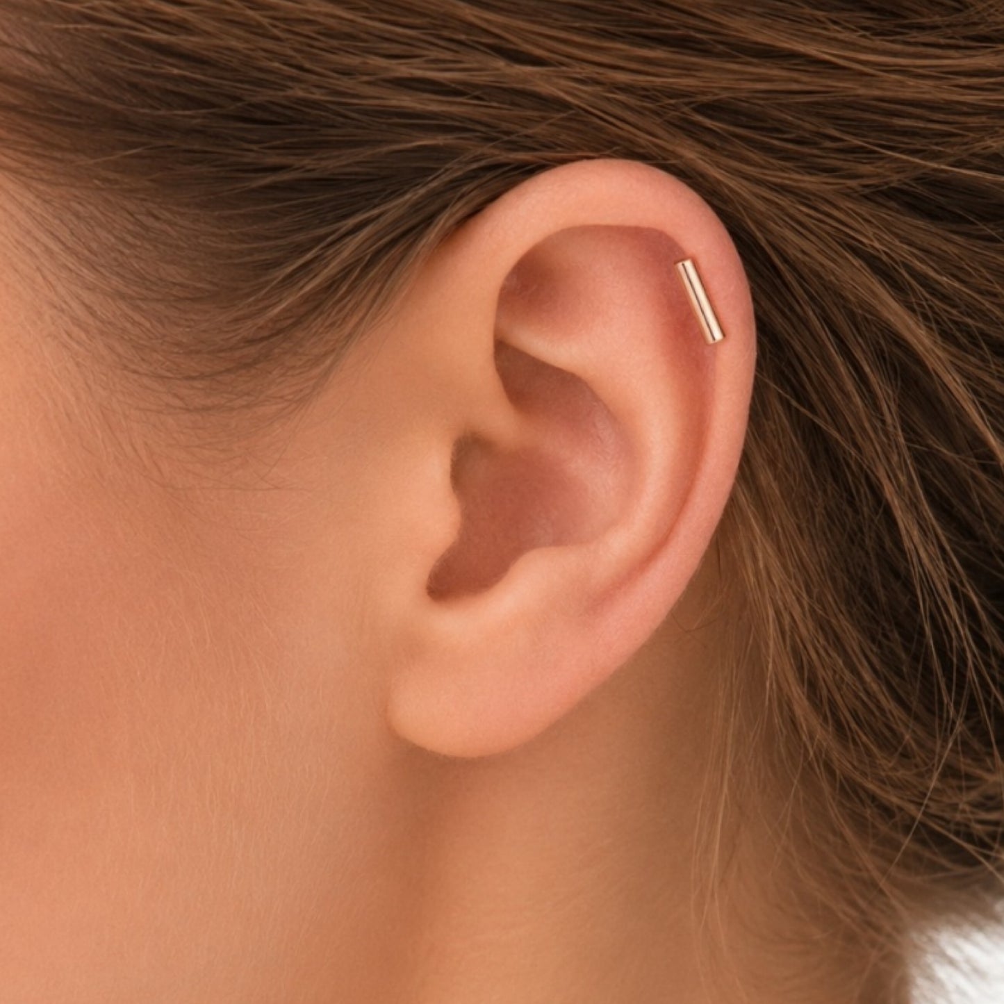Rose Gold Bar Flat Back Stud Earrings