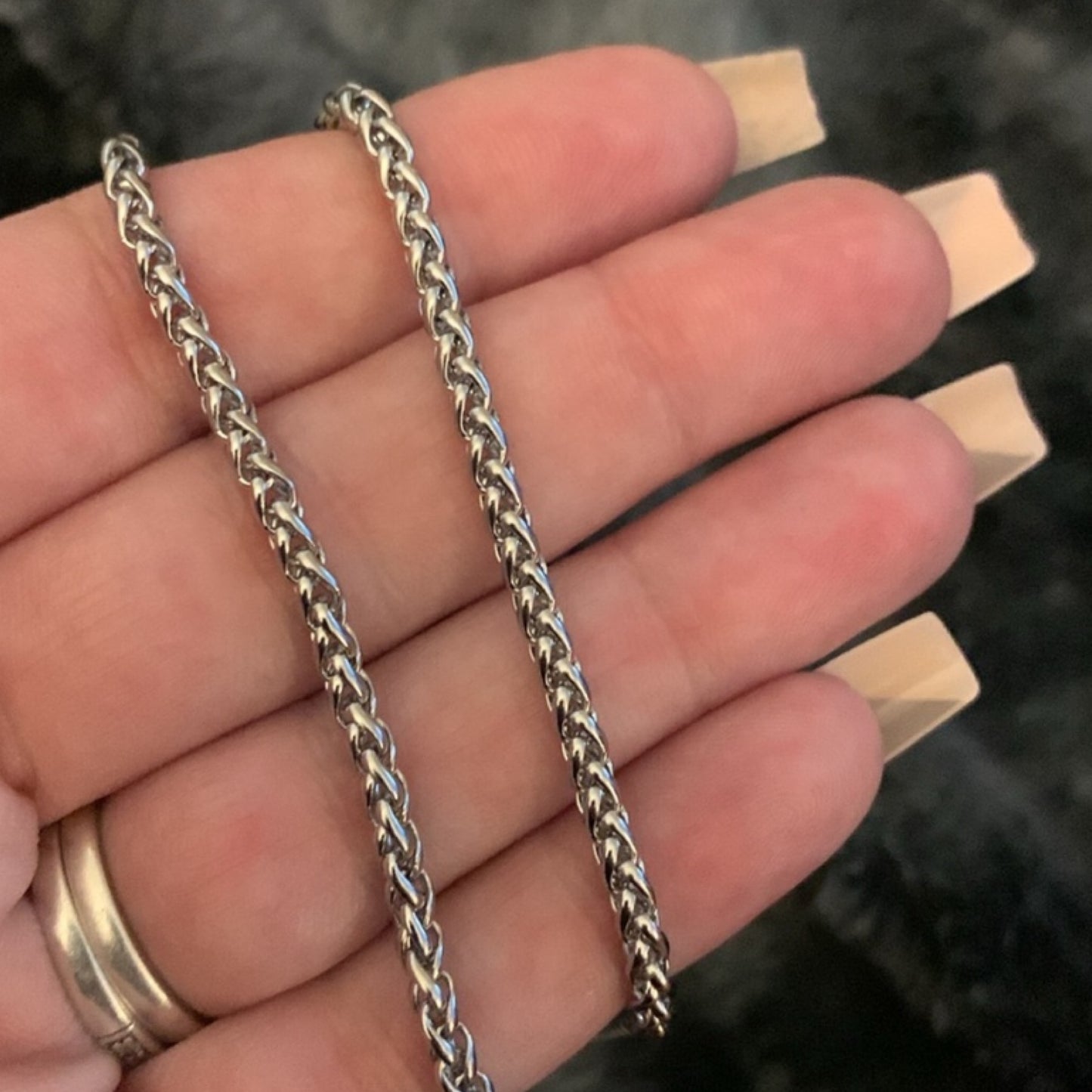 Stainless Steel Keel Wheat Chain Necklace