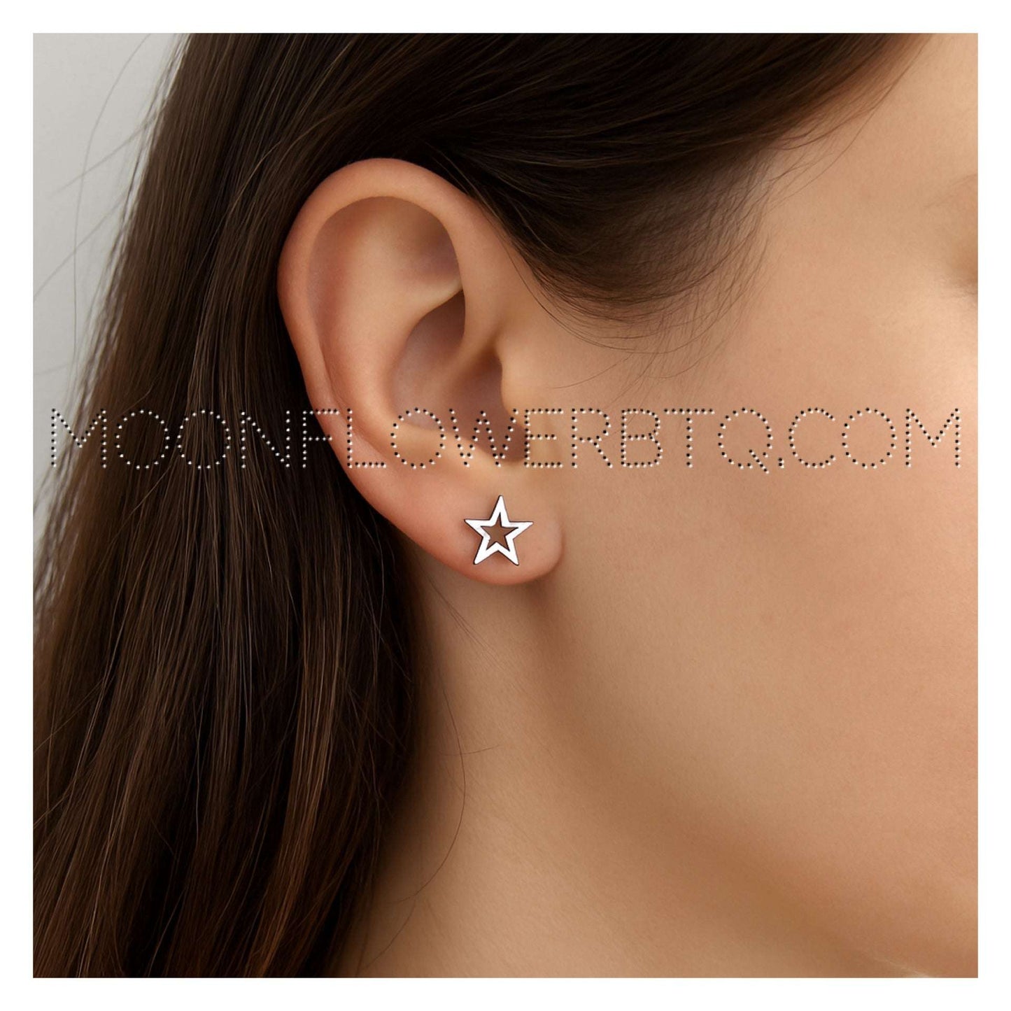 Silver Star Cutout Stud Earrings | 20G Stainless Steel Hypoallergenic