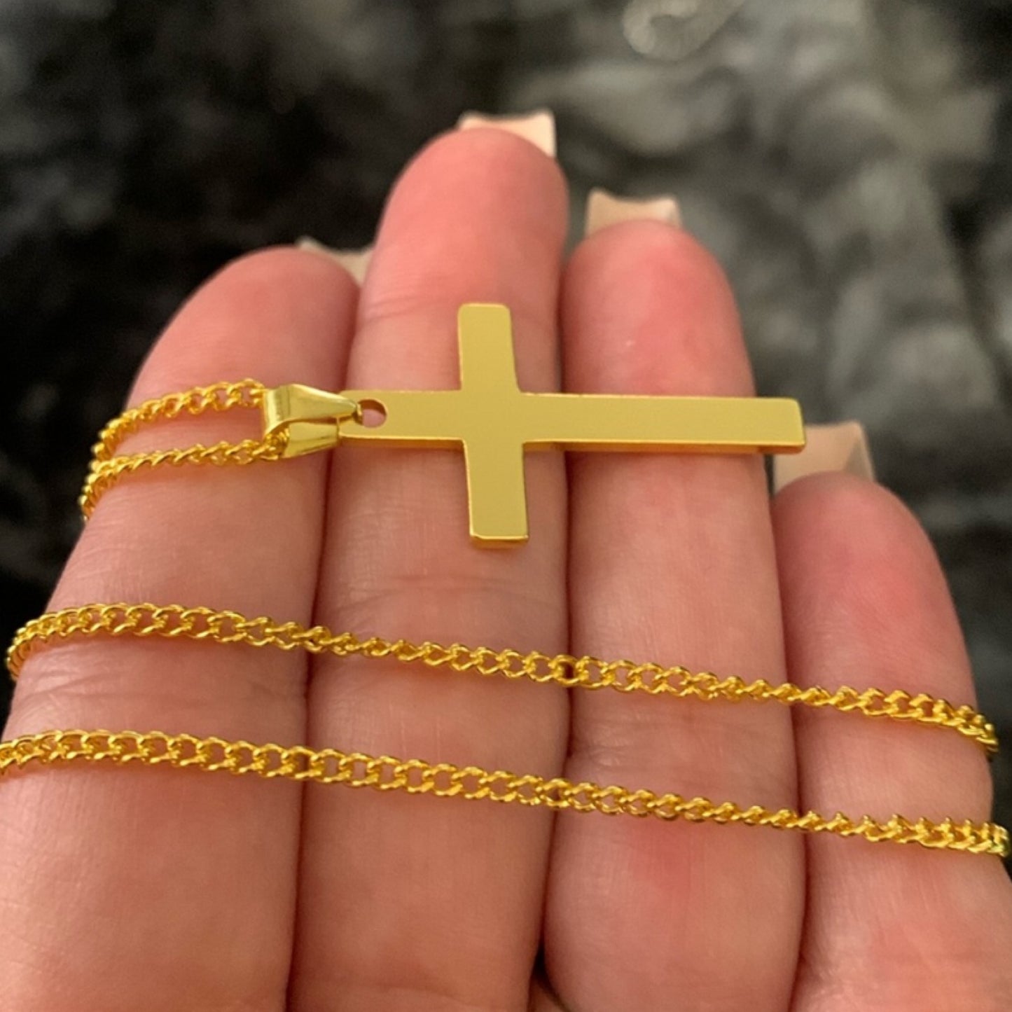 Simple Minimalist Gold Cross Necklace