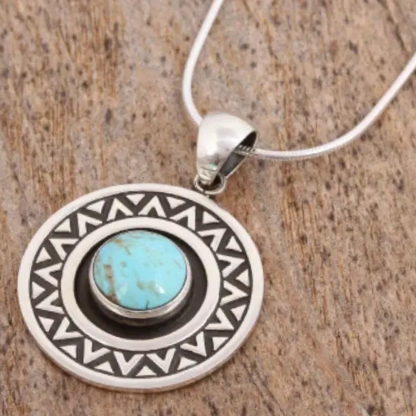 Silver Turquoise Pendant Necklace