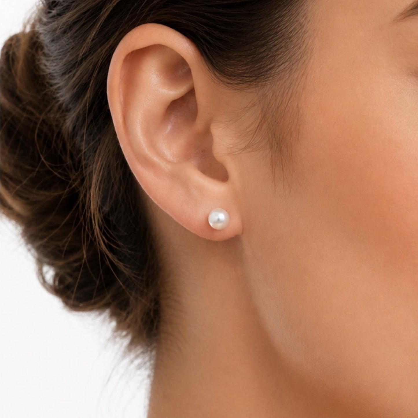 Classic Pearl Flat Back Stud Earrings