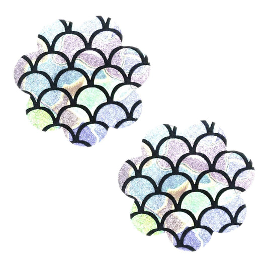 Holographic Mermaid Scale Flower Breast Petal Pasties