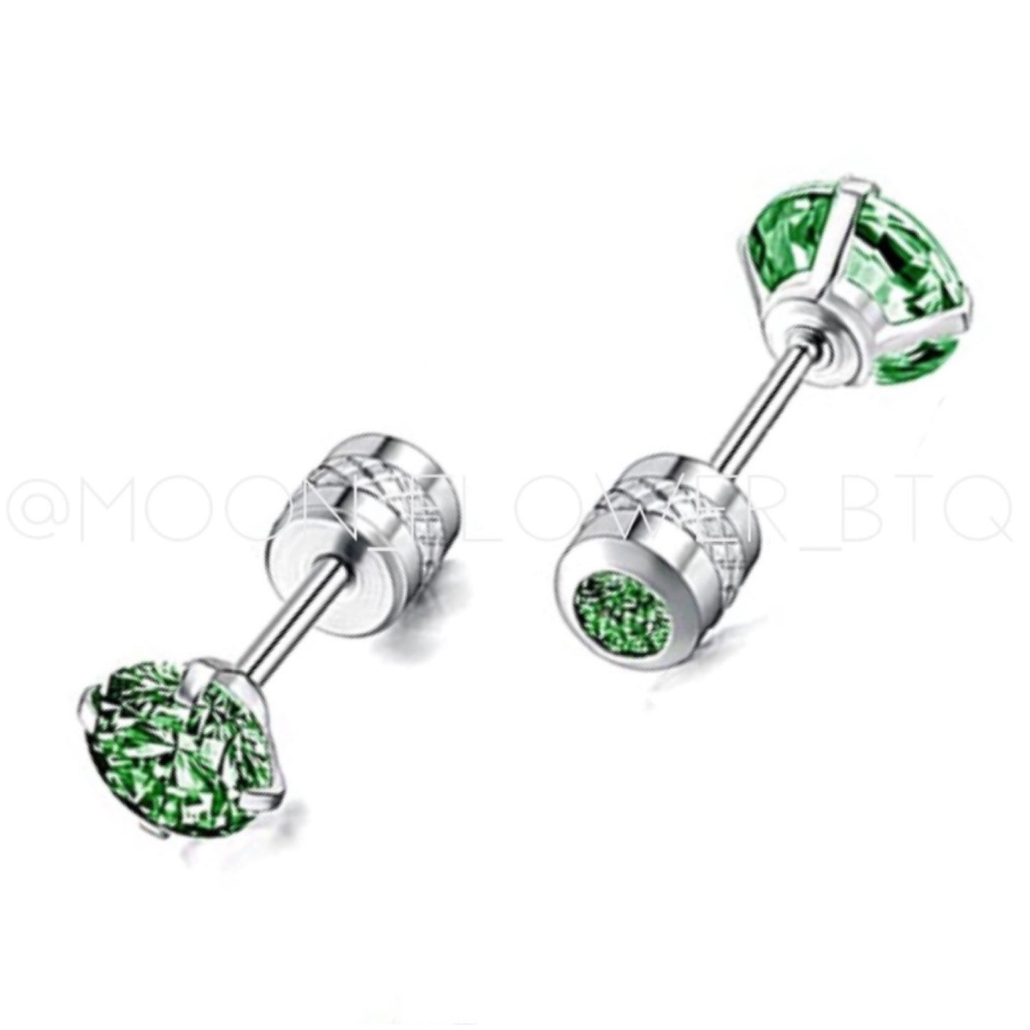 Green CZ Double Ended Earrings