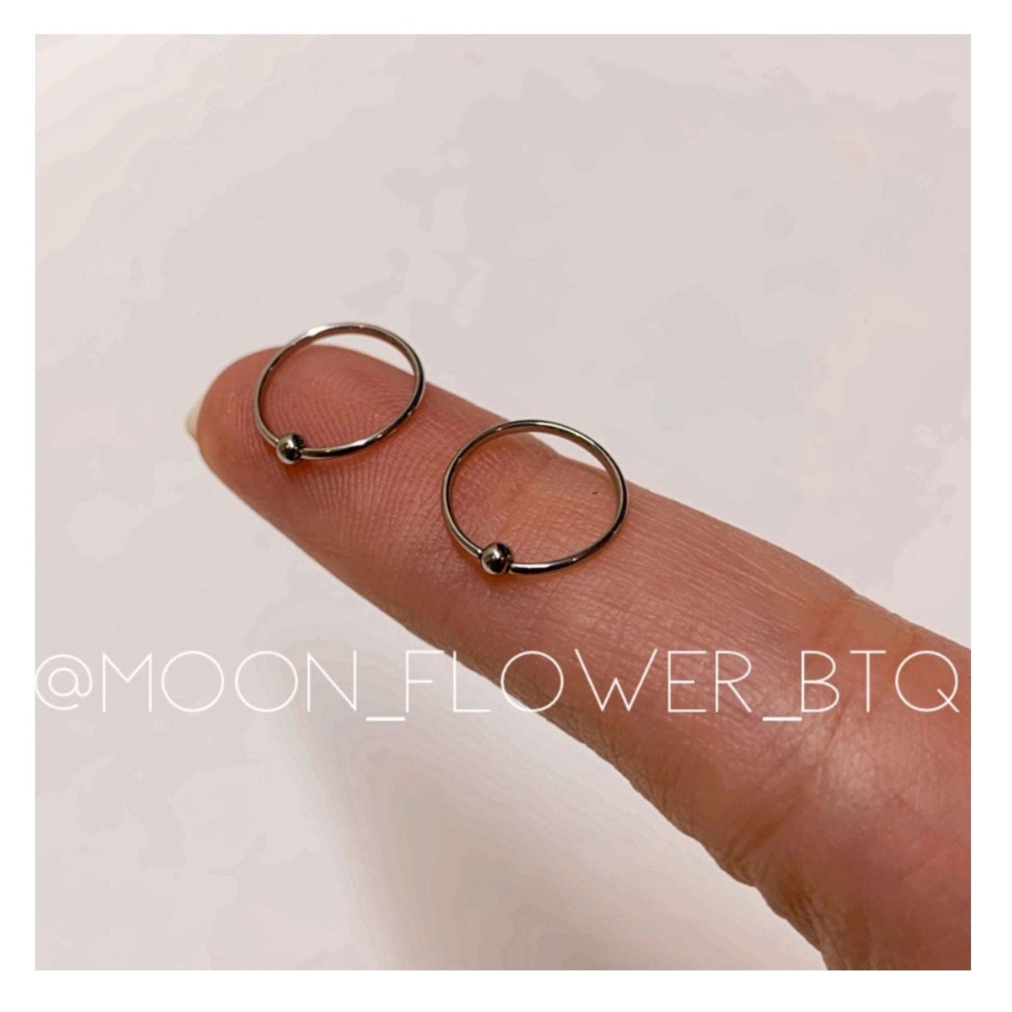 Small Fixed Ball Hoop Earrings 10mm