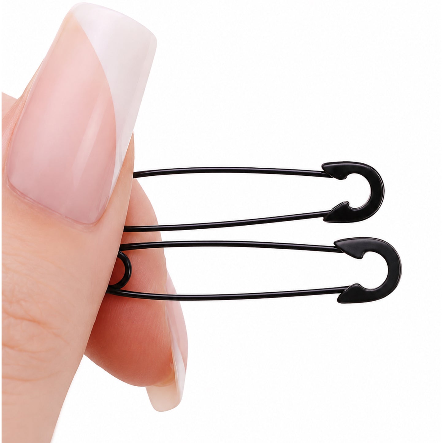 Black Safety Pin Minimalist Dangle Drop Earrings