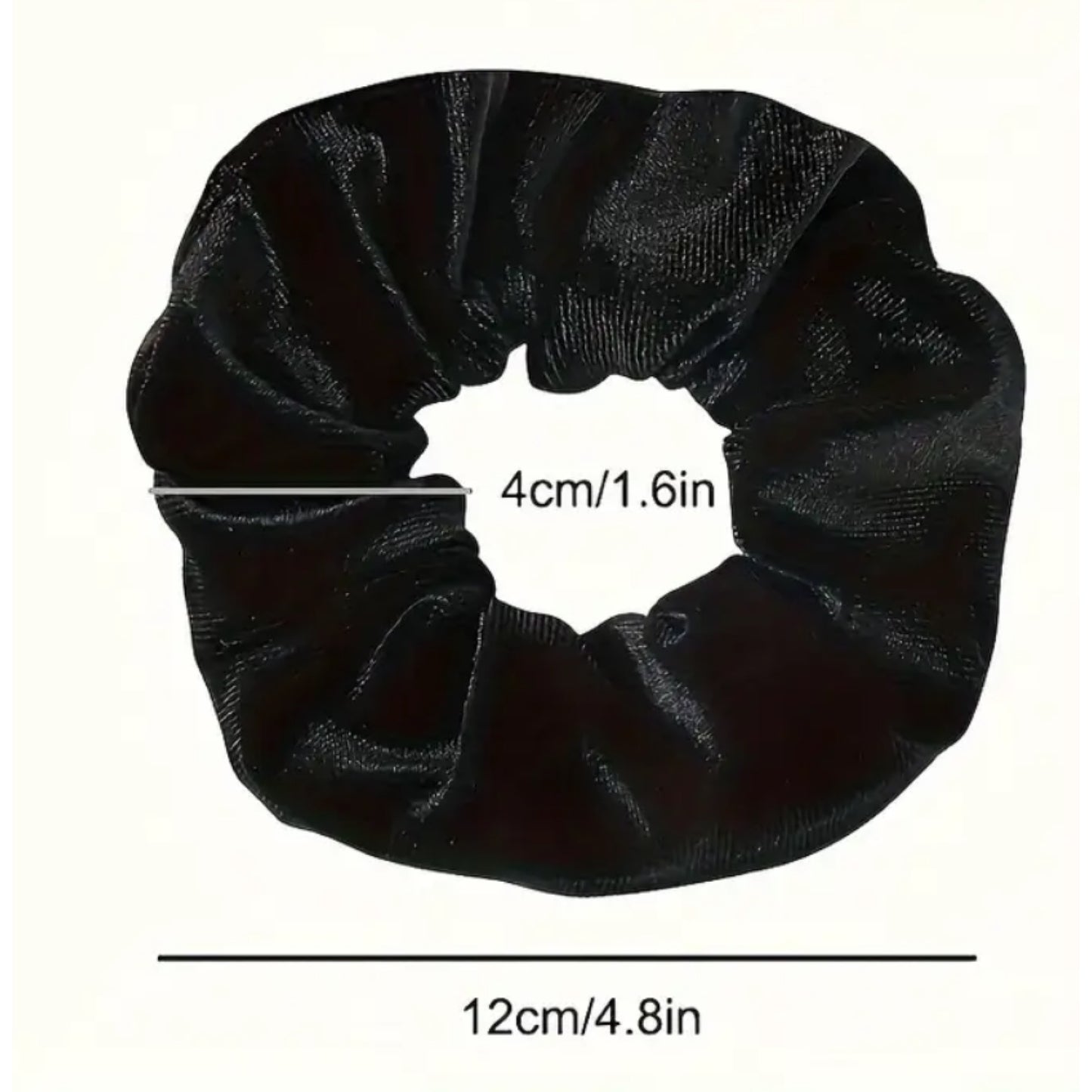 Black Velvet Hair Scrunchie with Hidden Pocket